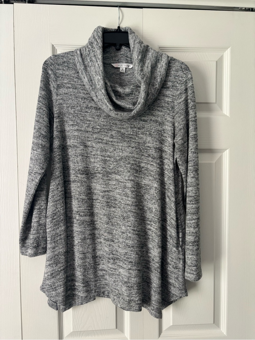 erin london Heathered Gray Cowl Neck tunic